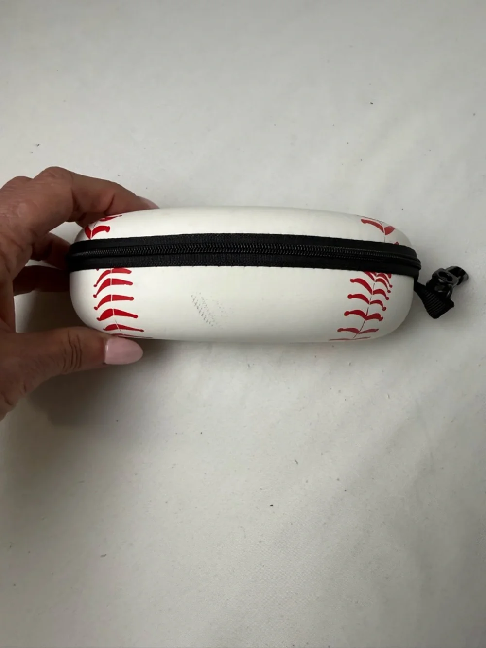 Cooperstown Dreams Park Kids Baseball Sunglasses Case - White with Red Stitching